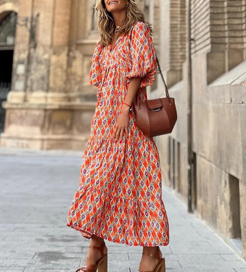 Isabella – maxi dress with vintage print