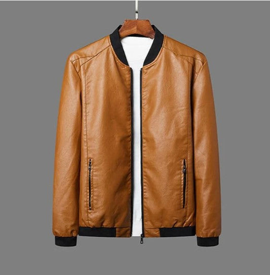 Opaque - men's leather jacket with a straight cut