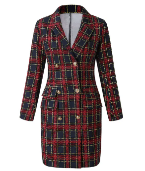 Hannah belted checked blazer dress