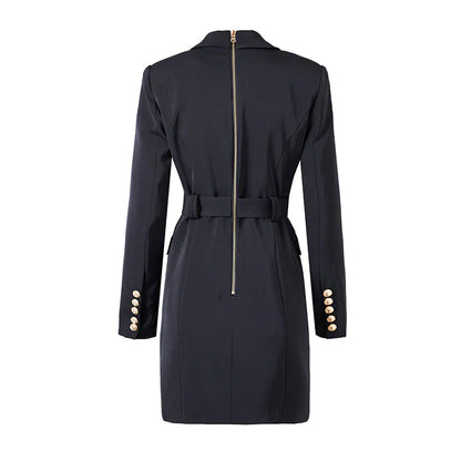 Katja's – classic office blazer dress with belt and luxurious buttons