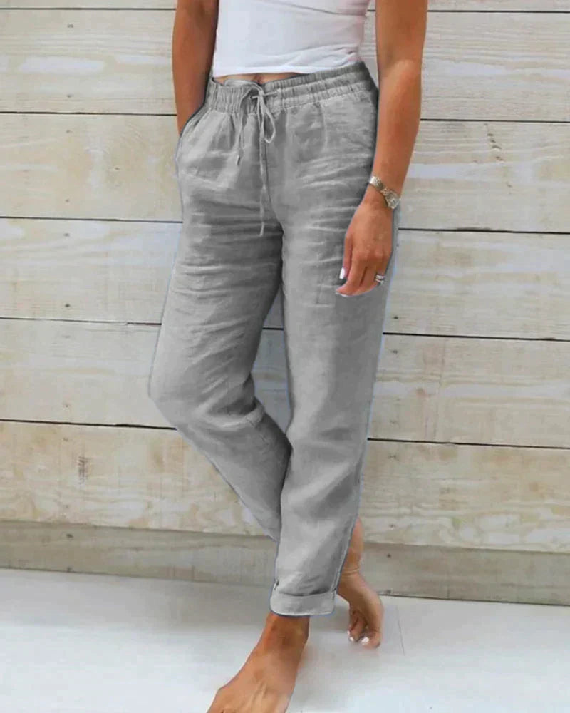 Grauer Leinenhose für Damen