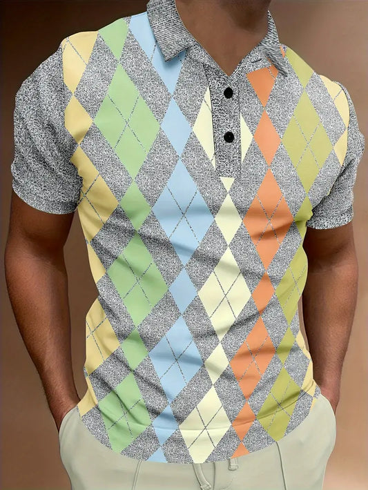 Mason - vintage color block short sleeve polo shirt