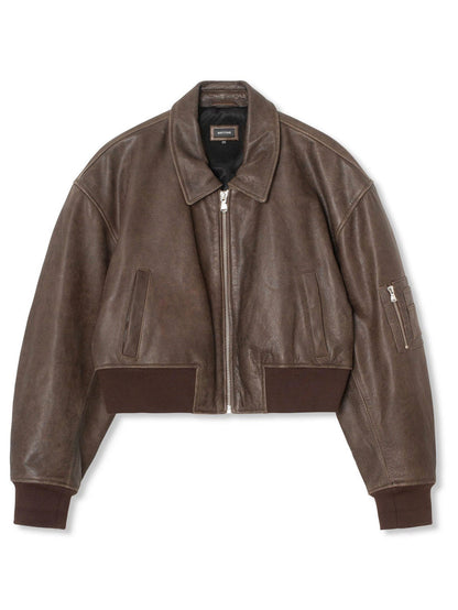 Stella | bonnie brown cropped bomber jacket