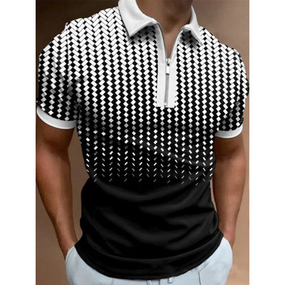 David short sleeve lapel golf shirt with contrast color design