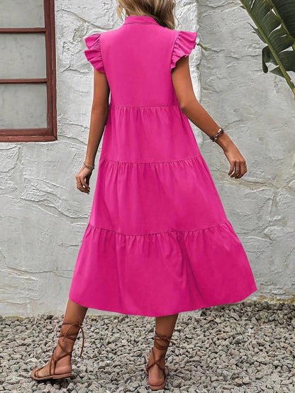 Emma – elegant dress with ruffle sleeves for spring and summer