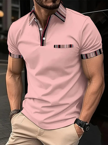 Daniel - breathable regular striped collar shirt for men