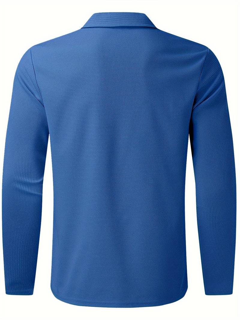 Alex casual long sleeve v-neck waffle shirt