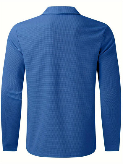 Alex casual long sleeve v-neck waffle shirt