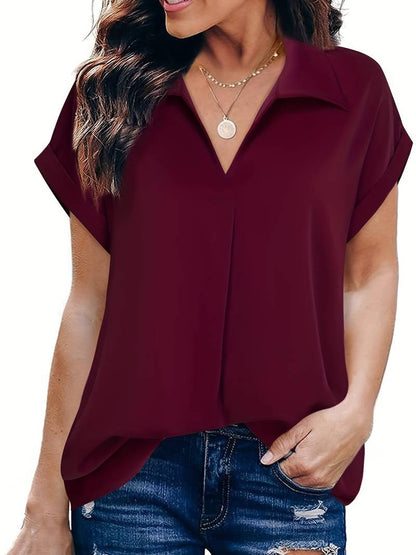 Claire - casual turn down collar summer shirt