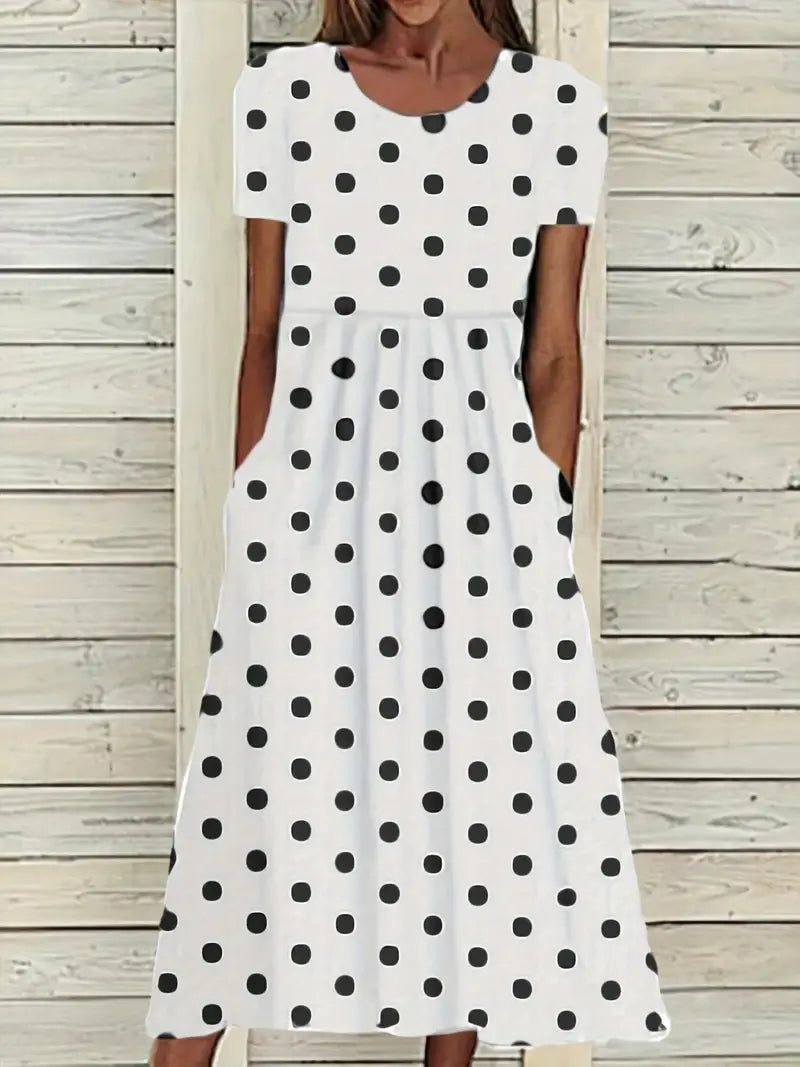 Emily – midi dress with polka dots for spring/summer