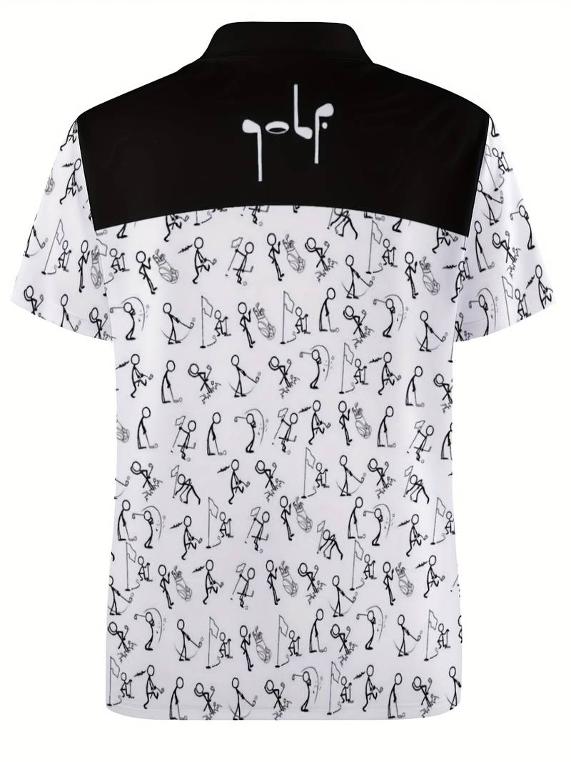 Henry t-shirt with stick figure graphic print