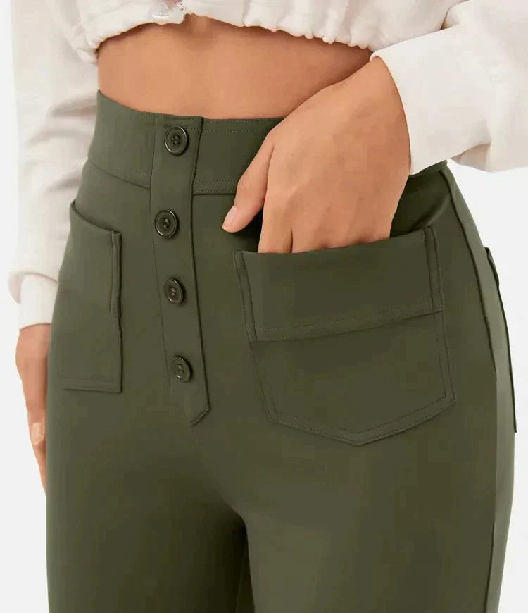 Gyula - elastic casual trousers with a high waist