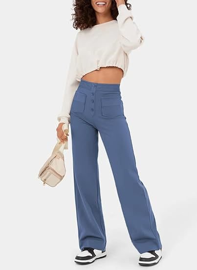 Gyula - elastic casual trousers with a high waist