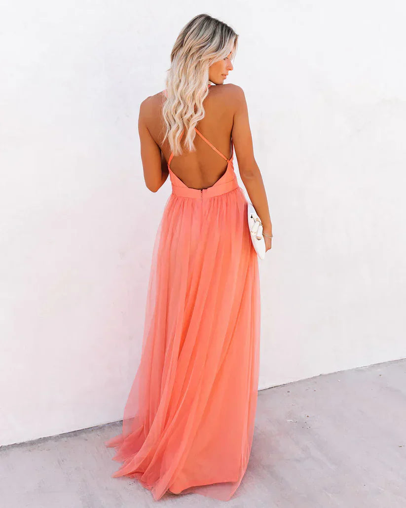 Abigail - long dress 'petal dust'